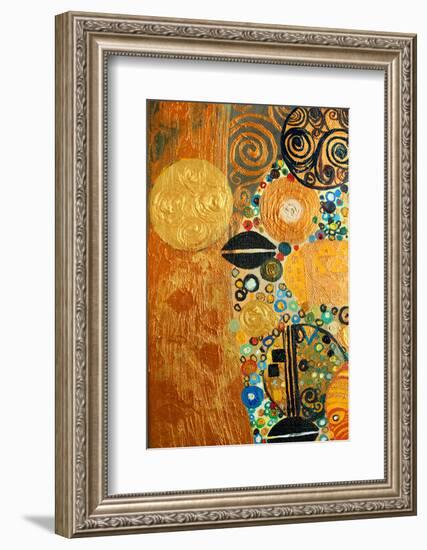 Texture, Background and Colorful Image of an Original Abstract Painting,Oil on Canvas-ralwel-Framed Photographic Print