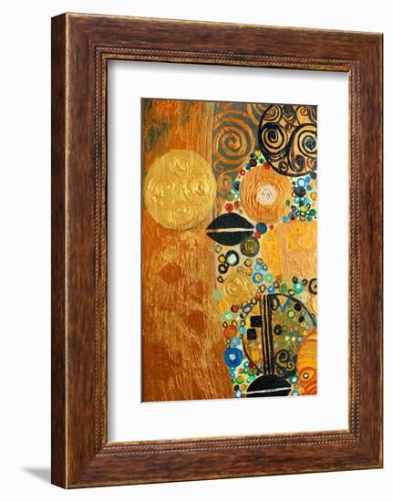 Texture, Background and Colorful Image of an Original Abstract Painting,Oil on Canvas-ralwel-Framed Photographic Print