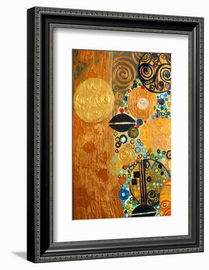 Texture, Background and Colorful Image of an Original Abstract Painting,Oil on Canvas-ralwel-Framed Photographic Print