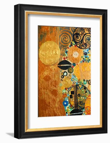 Texture, Background and Colorful Image of an Original Abstract Painting,Oil on Canvas-ralwel-Framed Photographic Print