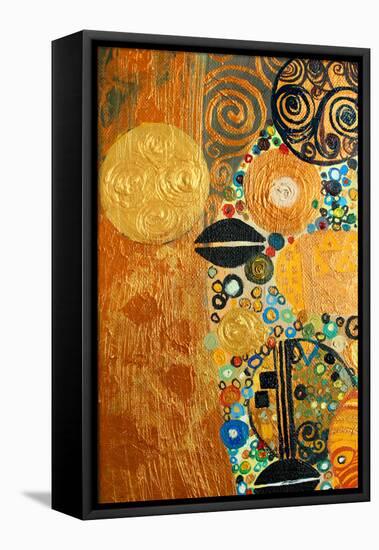 Texture, Background and Colorful Image of an Original Abstract Painting,Oil on Canvas-ralwel-Framed Premier Image Canvas