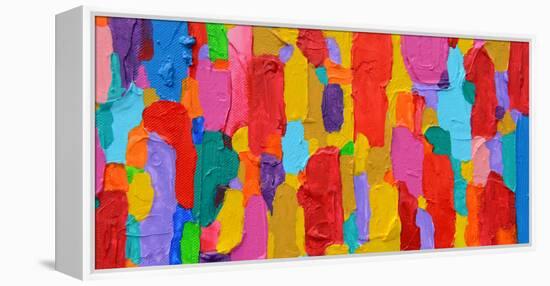 Texture, Background and Colorful Image of an Original Abstract Painting on Canvas-Opas Chotiphantawanon-Framed Premier Image Canvas