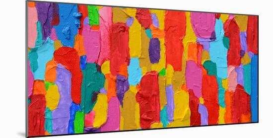 Texture, Background and Colorful Image of an Original Abstract Painting on Canvas-Opas Chotiphantawanon-Mounted Photographic Print