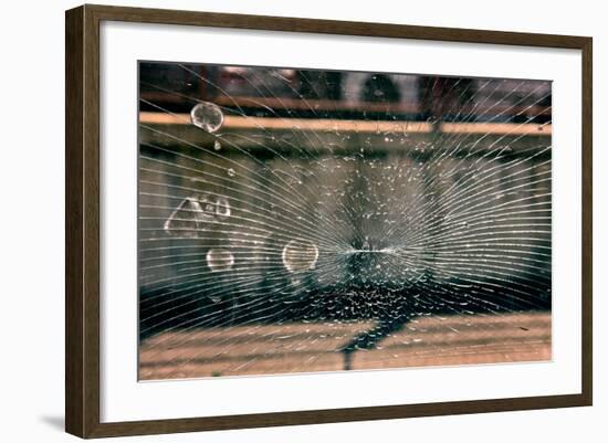 Texture of Broken Glass in Italy-null-Framed Photo