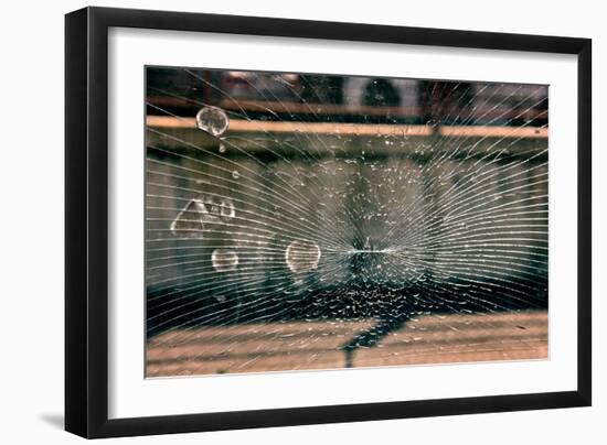 Texture of Broken Glass in Italy-null-Framed Photo