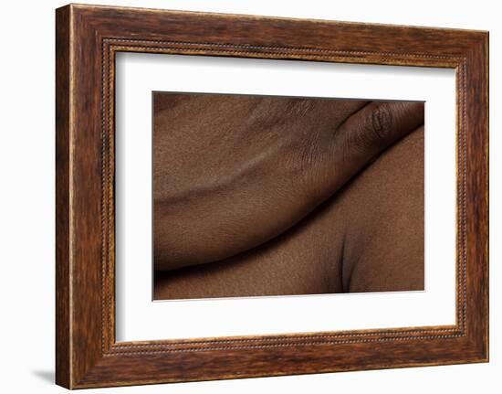 Texture of Human Skin. close up of African-American Male Body-master1305-Framed Photographic Print