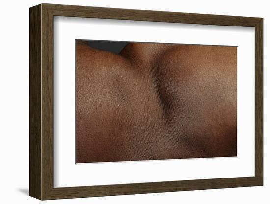 Texture of Human Skin. close up of African-American Male Body-master1305-Framed Photographic Print