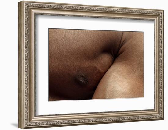 Texture of Human Skin. close up of African-American Male Body-master1305-Framed Photographic Print