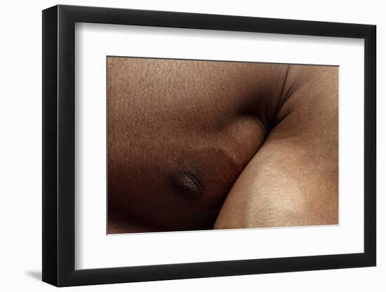 Texture of Human Skin. close up of African-American Male Body-master1305-Framed Photographic Print