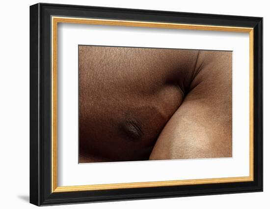 Texture of Human Skin. close up of African-American Male Body-master1305-Framed Photographic Print