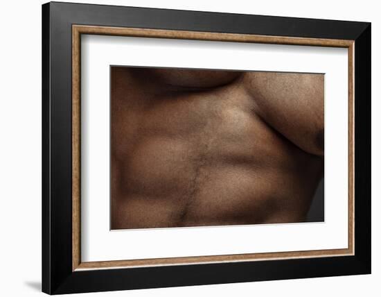 Texture of Human Skin. close up of African-American Male Body-master1305-Framed Photographic Print