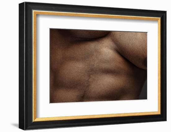 Texture of Human Skin. close up of African-American Male Body-master1305-Framed Photographic Print