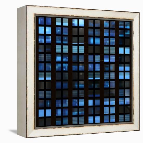 Texture Resembling Illuminated Windows in a Building at Night-Kamira-Framed Premier Image Canvas