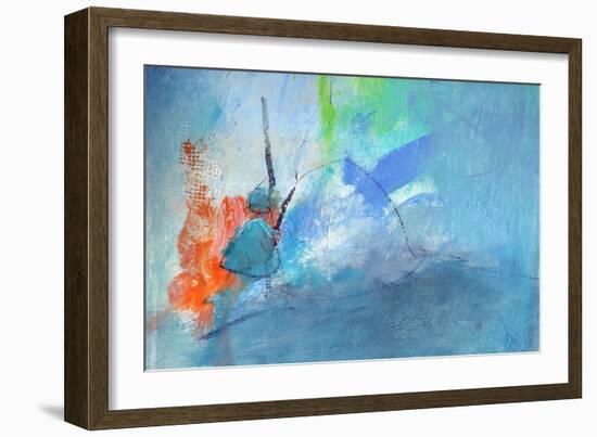 Textured Abstract Painting. Hand Painted Colorful Background with Space for Text.-Dorothy Gaziano-Framed Art Print