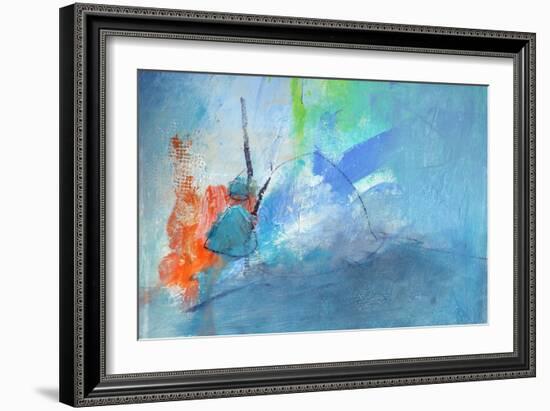 Textured Abstract Painting. Hand Painted Colorful Background with Space for Text.-Dorothy Gaziano-Framed Art Print