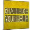 Textured Background Image And Design Element Depicting The Words "Challenge Yourself"-nagib-Mounted Art Print