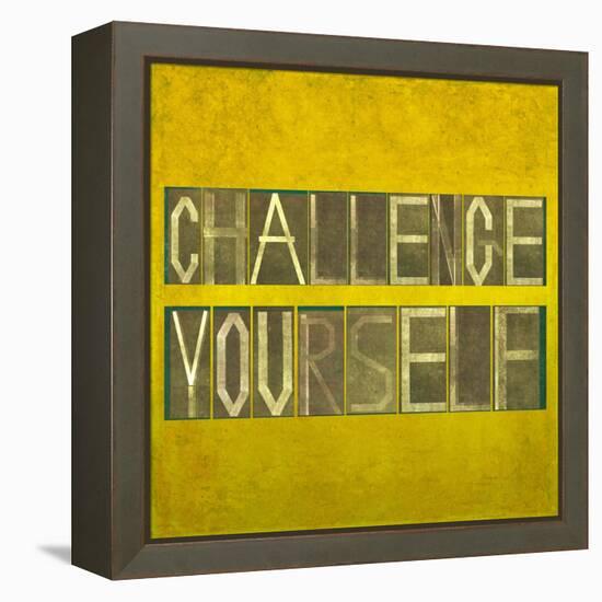 Textured Background Image And Design Element Depicting The Words "Challenge Yourself"-nagib-Framed Stretched Canvas