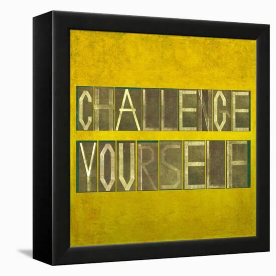 Textured Background Image And Design Element Depicting The Words "Challenge Yourself"-nagib-Framed Stretched Canvas