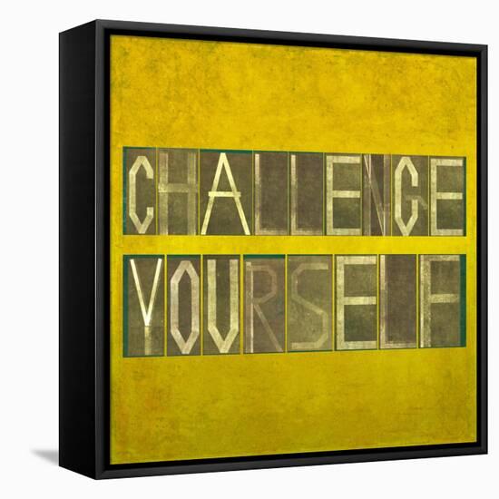 Textured Background Image And Design Element Depicting The Words "Challenge Yourself"-nagib-Framed Stretched Canvas