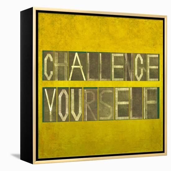 Textured Background Image And Design Element Depicting The Words "Challenge Yourself"-nagib-Framed Stretched Canvas