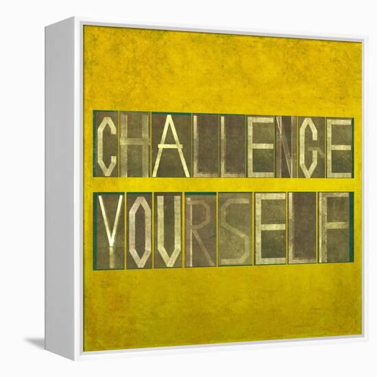 Textured Background Image And Design Element Depicting The Words "Challenge Yourself"-nagib-Framed Stretched Canvas