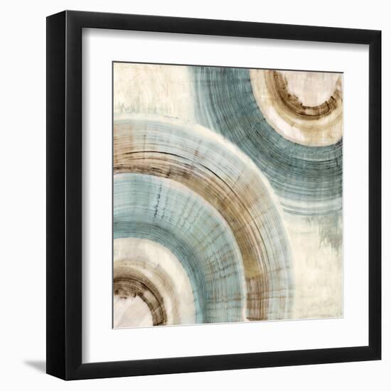 Textured Blue Circles-Emma Peal-Framed Art Print