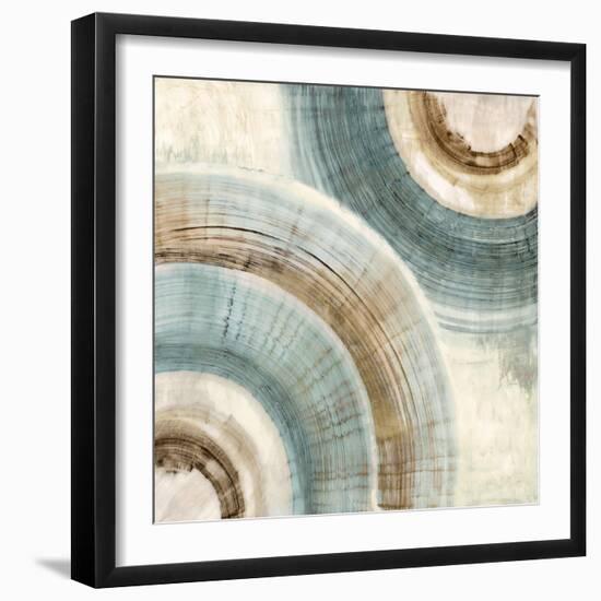 Textured Blue Circles-Emma Peal-Framed Art Print