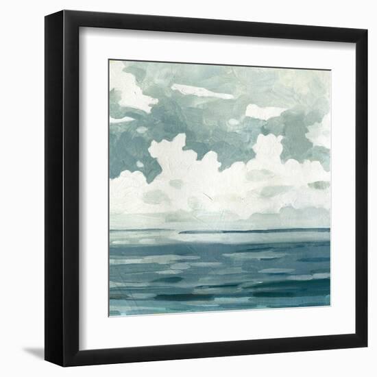 Textured Blue Seascape II-Emma Caroline-Framed Art Print