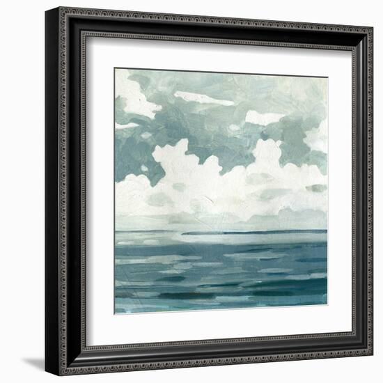 Textured Blue Seascape II-Emma Caroline-Framed Art Print