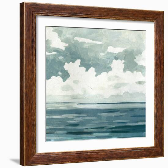 Textured Blue Seascape II-Emma Caroline-Framed Art Print