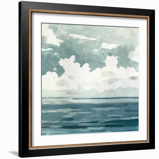 Textured Blue Seascape II-Emma Caroline-Framed Art Print
