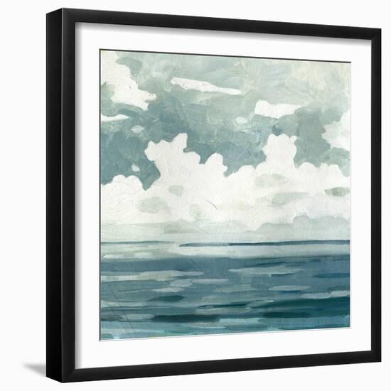 Textured Blue Seascape II-Emma Caroline-Framed Art Print