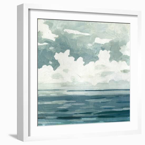 Textured Blue Seascape II-Emma Caroline-Framed Art Print