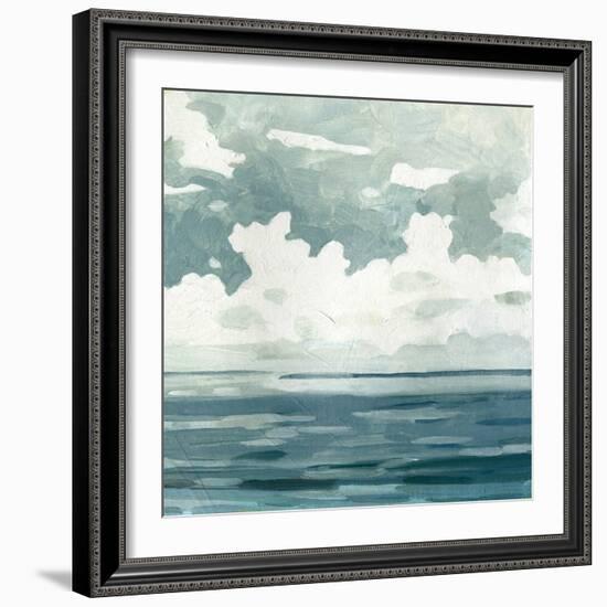 Textured Blue Seascape II-Emma Caroline-Framed Art Print