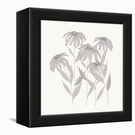 Textured Calm Flower Black Eyed Susans-Sweet Melody Designs-Framed Stretched Canvas