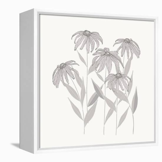 Textured Calm Flower Black Eyed Susans-Sweet Melody Designs-Framed Stretched Canvas