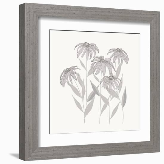 Textured Calm Flower Black Eyed Susans-Sweet Melody Designs-Framed Art Print