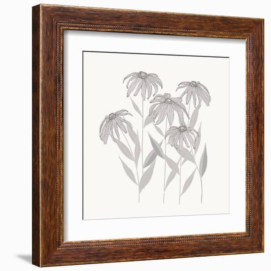 Textured Calm Flower Black Eyed Susans-Sweet Melody Designs-Framed Art Print