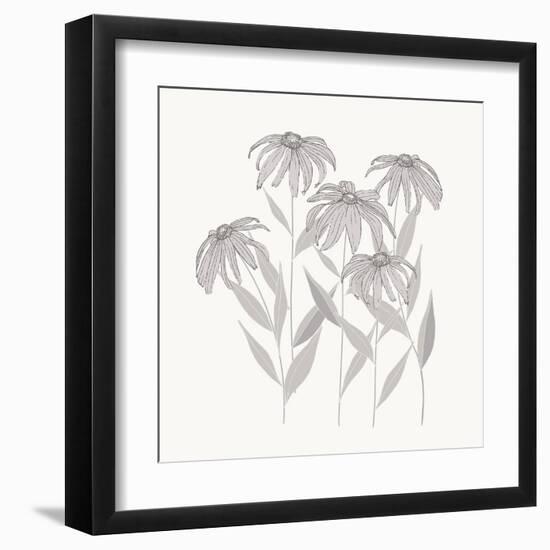 Textured Calm Flower Black Eyed Susans-Sweet Melody Designs-Framed Art Print