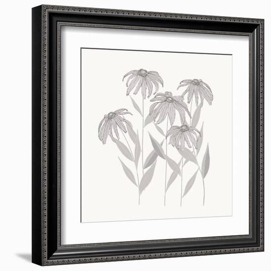 Textured Calm Flower Black Eyed Susans-Sweet Melody Designs-Framed Art Print