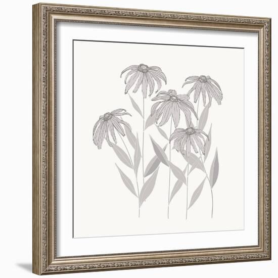 Textured Calm Flower Black Eyed Susans-Sweet Melody Designs-Framed Art Print