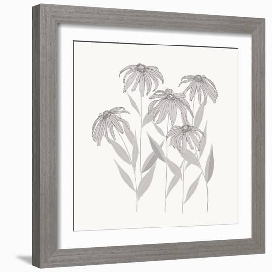 Textured Calm Flower Black Eyed Susans-Sweet Melody Designs-Framed Art Print