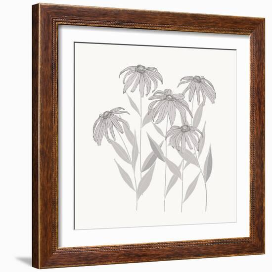 Textured Calm Flower Black Eyed Susans-Sweet Melody Designs-Framed Art Print