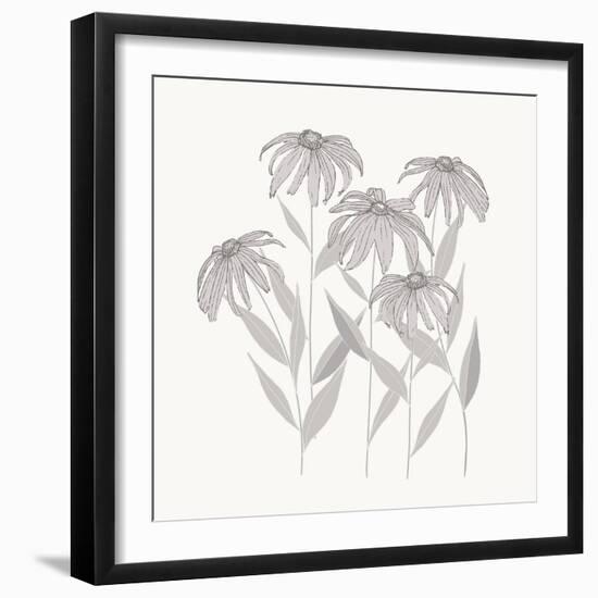 Textured Calm Flower Black Eyed Susans-Sweet Melody Designs-Framed Art Print