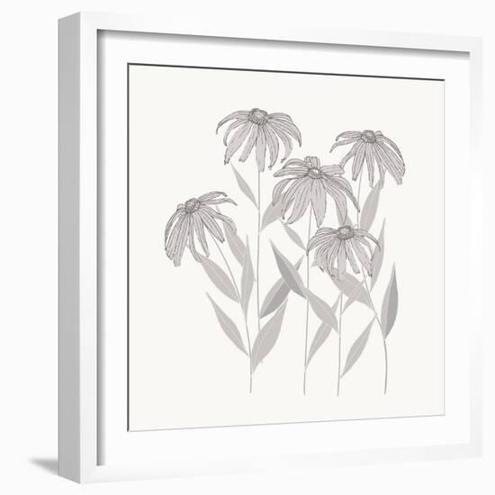 Textured Calm Flower Black Eyed Susans-Sweet Melody Designs-Framed Art Print