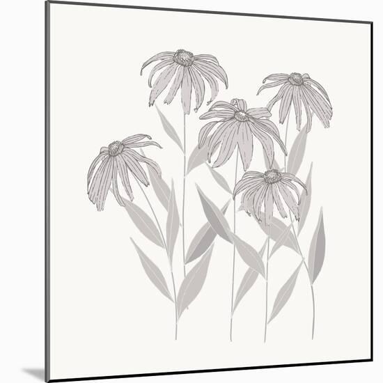 Textured Calm Flower Black Eyed Susans-Sweet Melody Designs-Mounted Art Print