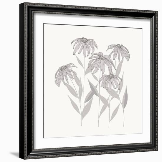 Textured Calm Flower Black Eyed Susans-Sweet Melody Designs-Framed Art Print