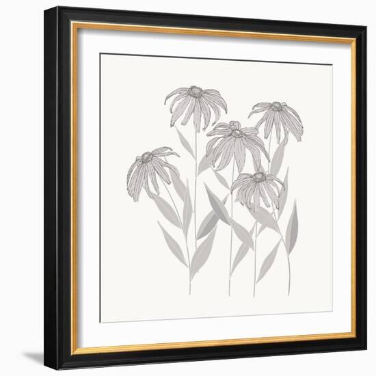 Textured Calm Flower Black Eyed Susans-Sweet Melody Designs-Framed Art Print