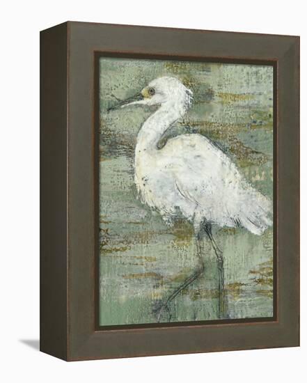 Textured Heron I-Jennifer Goldberger-Framed Stretched Canvas