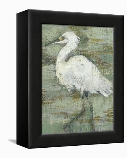 Textured Heron I-Jennifer Goldberger-Framed Stretched Canvas